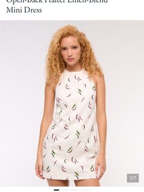 Abercrombie Open Back Halter
Linen Blend Mini Dress Tall
Pepper Print BNWT